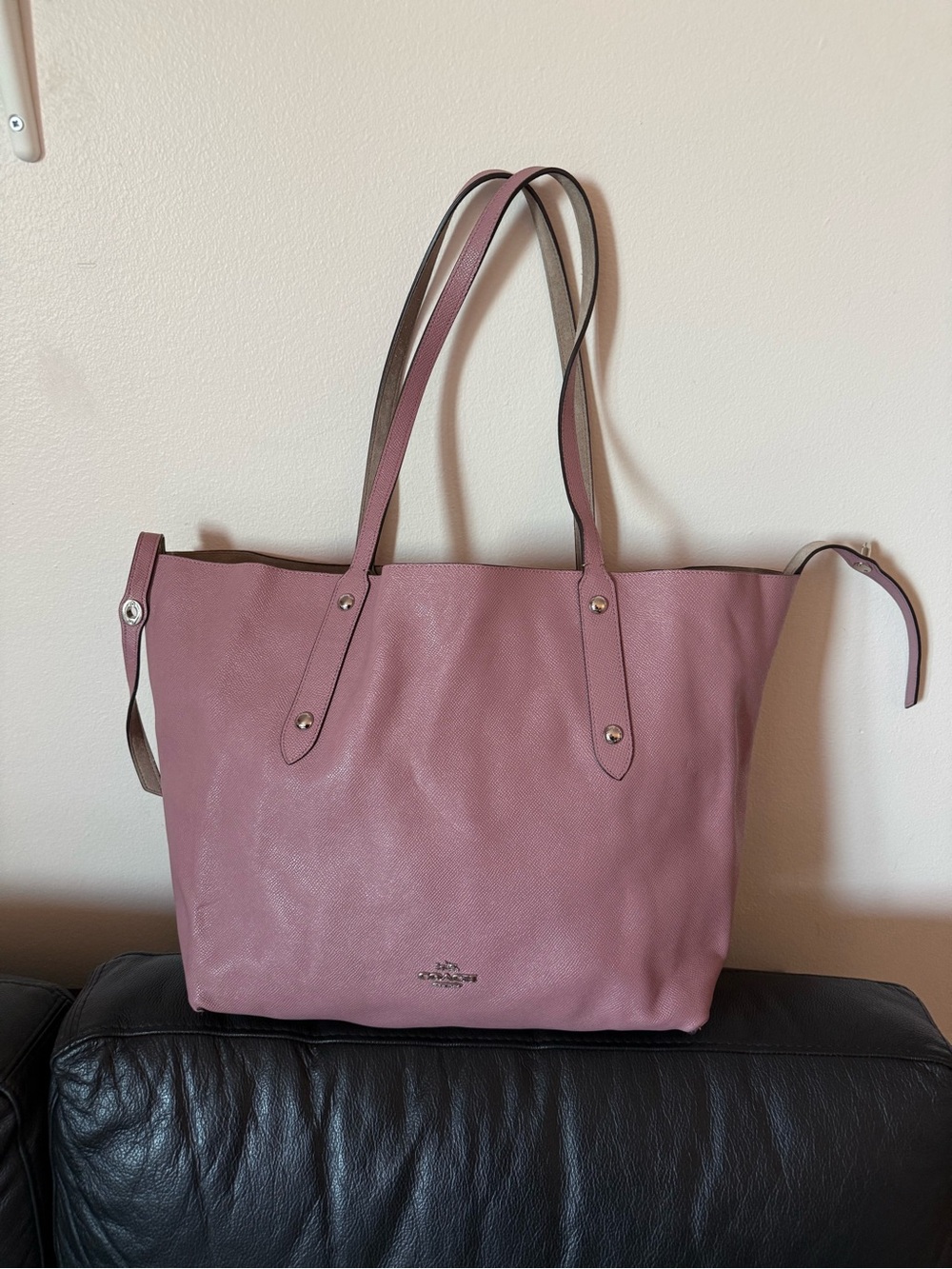 Coach Dusty Rose Leather Tote Bag